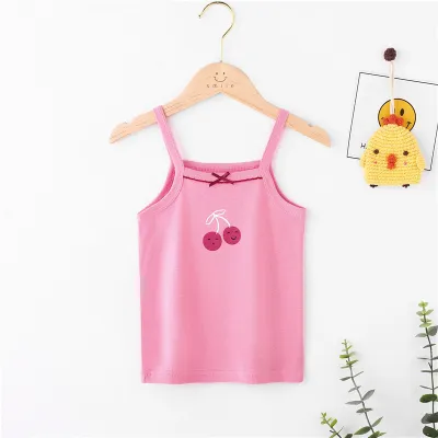 Children Kids Baby Fashion Unisex Casual Basics Sleeveless Cartoon Print Cotton Camisole Top