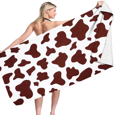 Fashion Cow Pattern Microfiber Beach Towel for Women