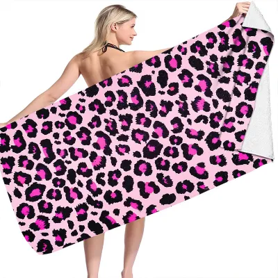 Fashion Cow Pattern Microfiber Beach Towel for Women