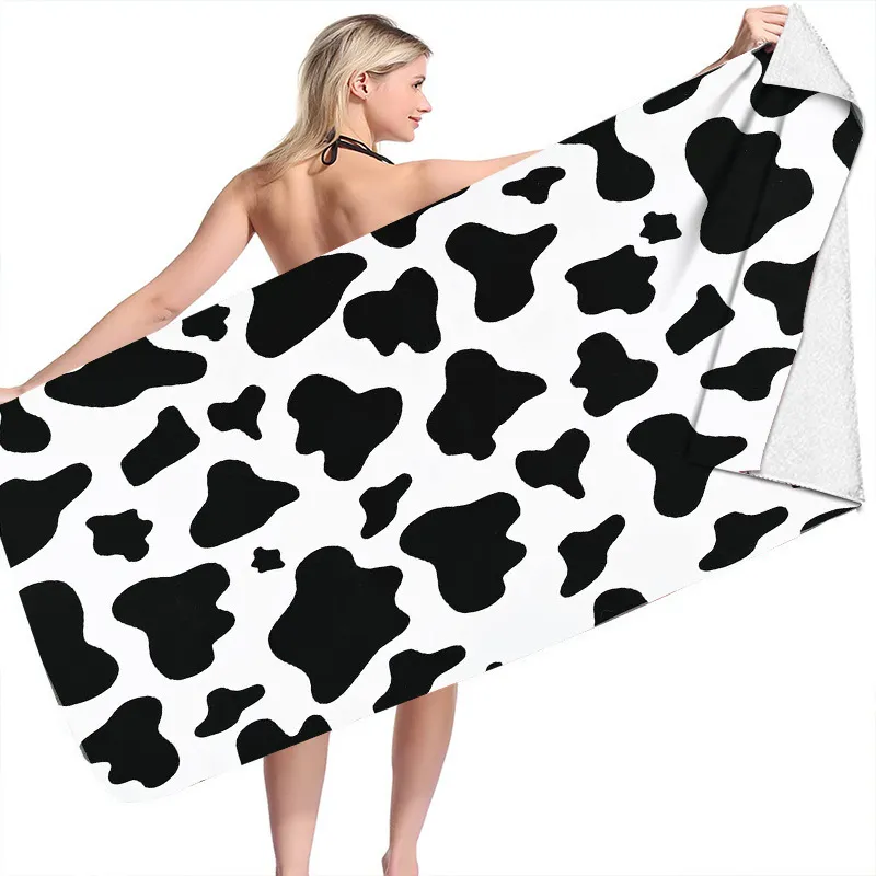 Fashion Cow Pattern Microfiber Beach Towel for Women