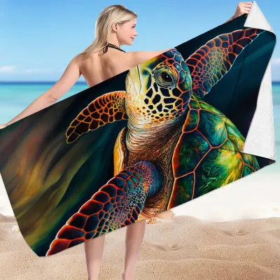 Fashion Sea Animal Microfiber Beach Towel for Women