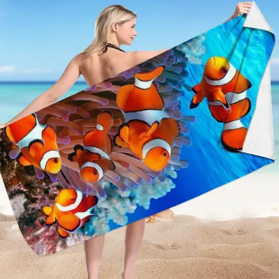 Fashion Sea Animal Microfiber Beach Towel for Women