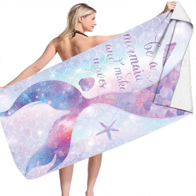 Fashion Creative Mermaid Pearl Series Printed Microfiber Beach Towel
