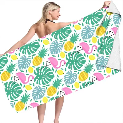 Trendy Flamingo Print Quick Dry Superfine Fiber Beach Towel