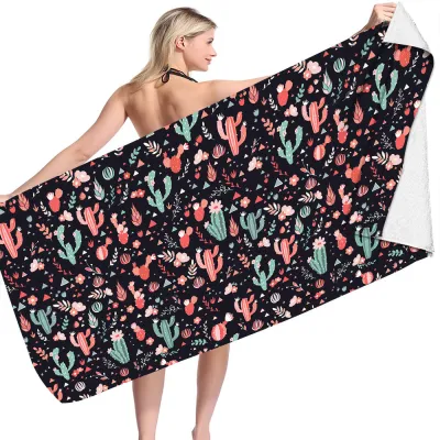 Fashionable Classic Multicolor Butterfly Skull Print Microfiber Beach Towel