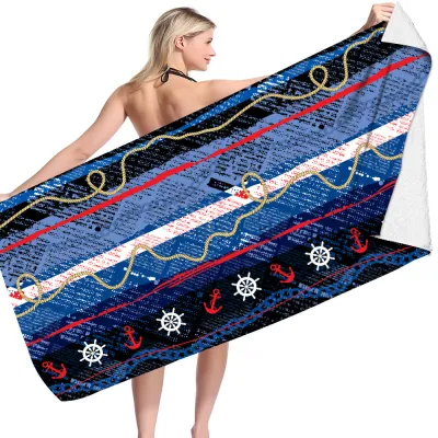 Fashionable Classic Multicolor Butterfly Skull Print Microfiber Beach Towel
