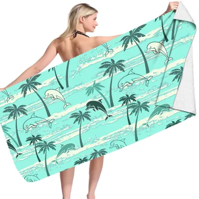 Fashionable Classic Multicolor Butterfly Skull Print Microfiber Beach Towel