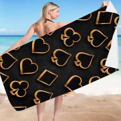 Creative Fashion Dice Card Series Printed Microfiber Beach Towel