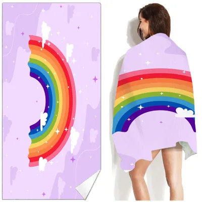 Fresh Rainbow Printing Summer Square Beach Towel