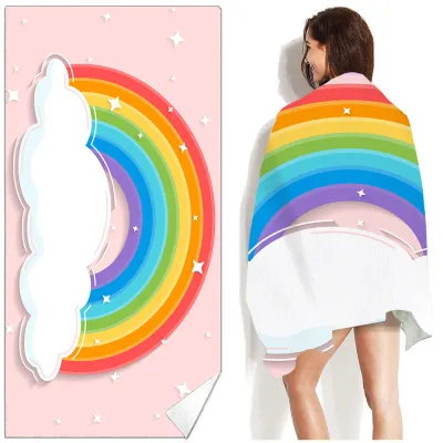 Fresh Rainbow Printing Summer Square Beach Towel