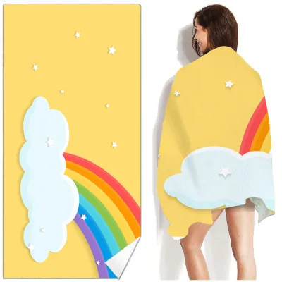 Fresh Rainbow Printing Summer Square Beach Towel