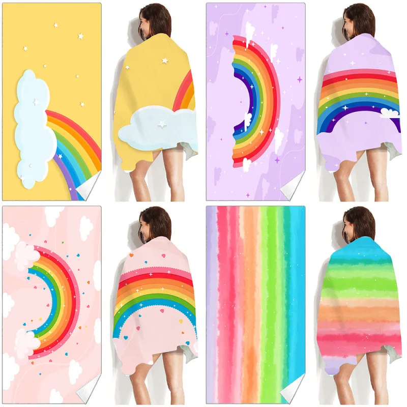Fresh Rainbow Printing Summer Square Beach Towel