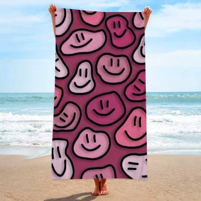 Double-Sided Velvet Microfiber Quick-Drying Printed Beach Towel for Women