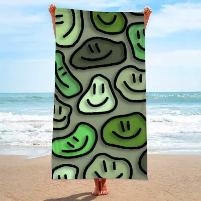 Double-Sided Velvet Microfiber Quick-Drying Printed Beach Towel for Women