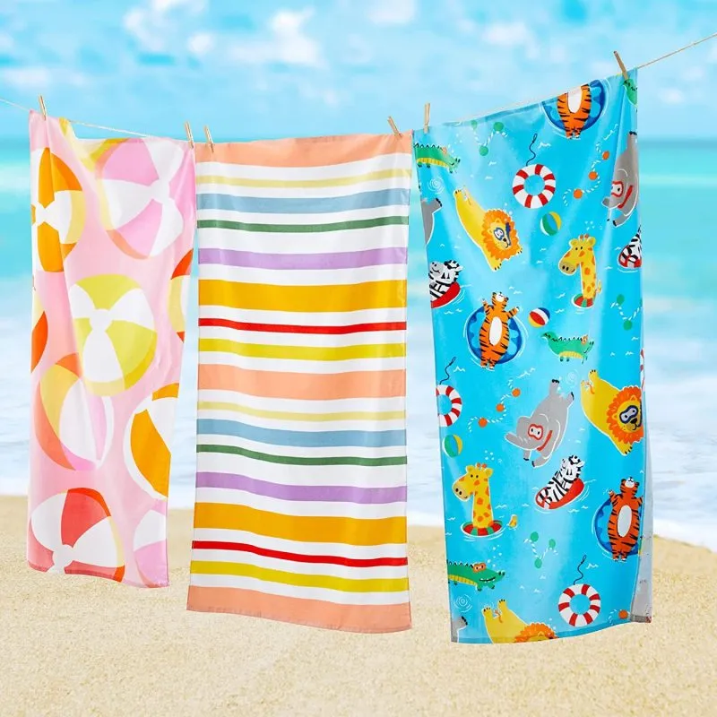 Double-Sided Terry Printing Microfiber Quick-Drying Beach Towel for Women