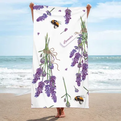 Double Terry Cloth Swimming Sunscreen Shawl Summer Simple Printed Beach Towel