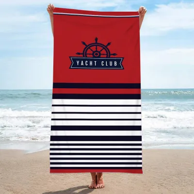 Double Terry Cloth Swimming Sunscreen Shawl Summer Simple Printed Beach Towel