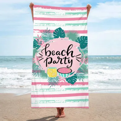 Double Terry Cloth Swimming Sunscreen Shawl Summer Simple Printed Beach Towel
