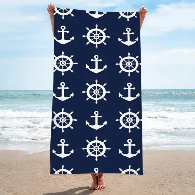 Double Terry Cloth Swimming Sunscreen Shawl Summer Simple Printed Beach Towel