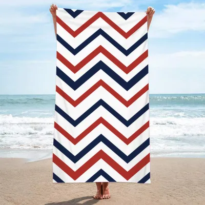 Double Terry Cloth Swimming Sunscreen Shawl Summer Simple Printed Beach Towel