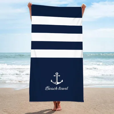 Double Terry Cloth Swimming Sunscreen Shawl Summer Simple Printed Beach Towel