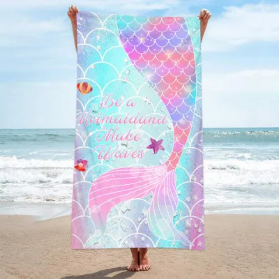 Simple Fashion Rectangular Letter "Summer" Digital Printing Beach Towel - Superfine Fiber