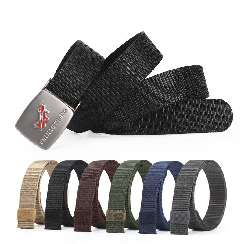 Wholesale Men S Fashion Casual Metal Buckle Breathable Nylon Belt