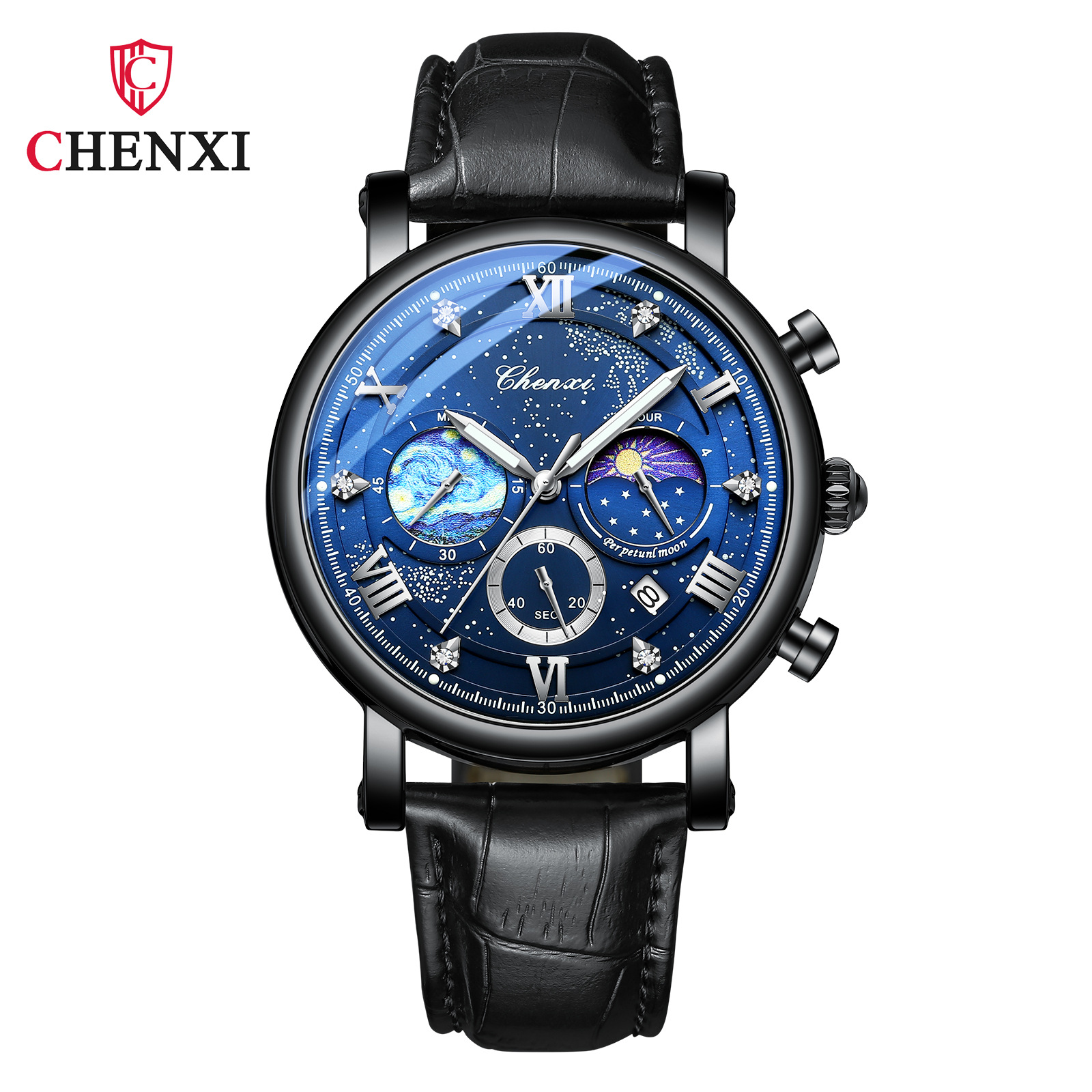 Wholesale Men'S Casual Fashion Business Luminous Moon Phase