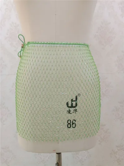 Women's Sexy Fishnet Hollow Diamond Irregular Skirt - Street Hipster Style