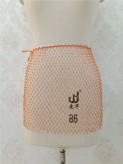 Women's Sexy Fishnet Hollow Diamond Irregular Skirt - Street Hipster Style