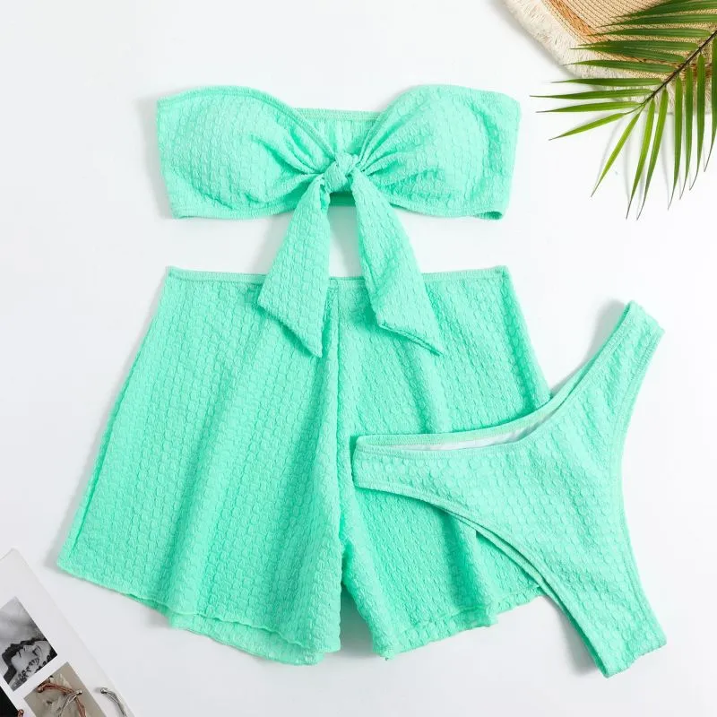 Women's Fashion Backless Lace Up Sexy Swimsuit Set
