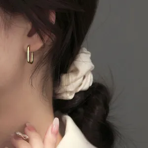 Women's Simple Fashion Sterling Silver Geometric Square Earrings