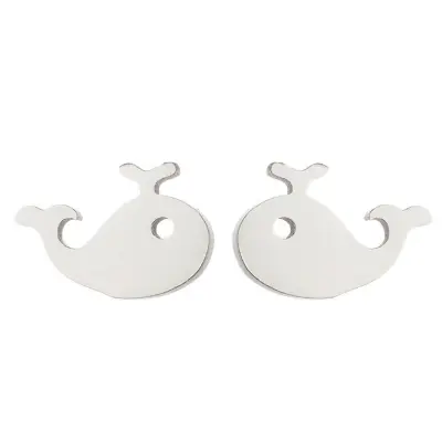 Women Fashion Hollow Eagle Owl Snake Dolphin Bee Giraffe Elephant Dog Cat Rabbit Fish Bird Penguin Stainless Steel Stud Earrings