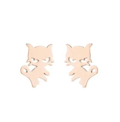 Women Fashion Hollow Eagle Owl Snake Dolphin Bee Giraffe Elephant Dog Cat Rabbit Fish Bird Penguin Stainless Steel Stud Earrings
