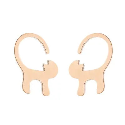 Women Fashion Hollow Eagle Owl Snake Dolphin Bee Giraffe Elephant Dog Cat Rabbit Fish Bird Penguin Stainless Steel Stud Earrings