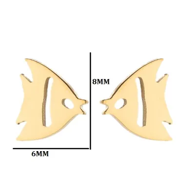 Women Fashion Hollow Eagle Owl Snake Dolphin Bee Giraffe Elephant Dog Cat Rabbit Fish Bird Penguin Stainless Steel Stud Earrings