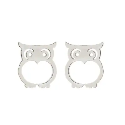 Women Fashion Hollow Eagle Owl Snake Dolphin Bee Giraffe Elephant Dog Cat Rabbit Fish Bird Penguin Stainless Steel Stud Earrings