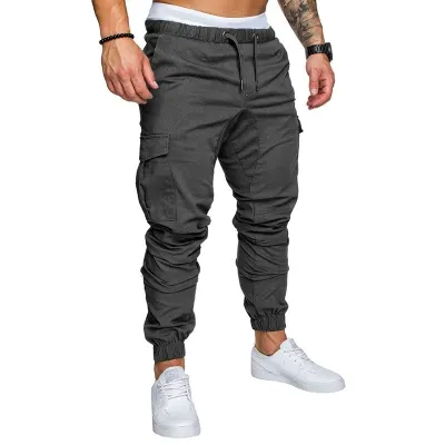 Men's Casual Drawstring Elastic Loose Fit Cotton Pants