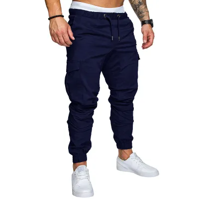 Men's Casual Drawstring Elastic Loose Fit Cotton Pants