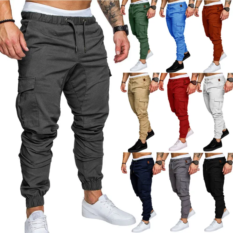 Men's Casual Drawstring Elastic Loose Fit Cotton Pants