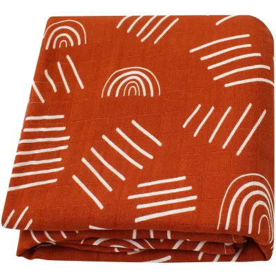 Baby Summer Plaid Rainbow Stripe Floral Bamboo Cotton Swaddle Blanket