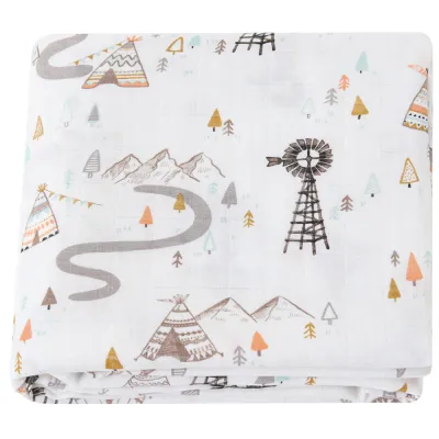Baby Summer Plaid Rainbow Stripe Floral Bamboo Cotton Swaddle Blanket