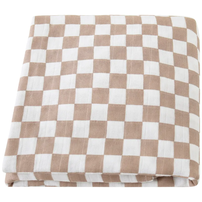 Baby Summer Plaid Rainbow Stripe Floral Bamboo Cotton Swaddle Blanket