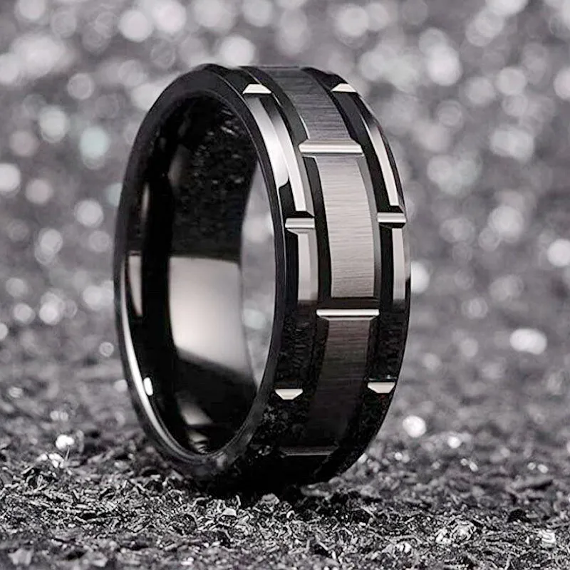 Men's Titanium Steel Geometric Simple Ring
