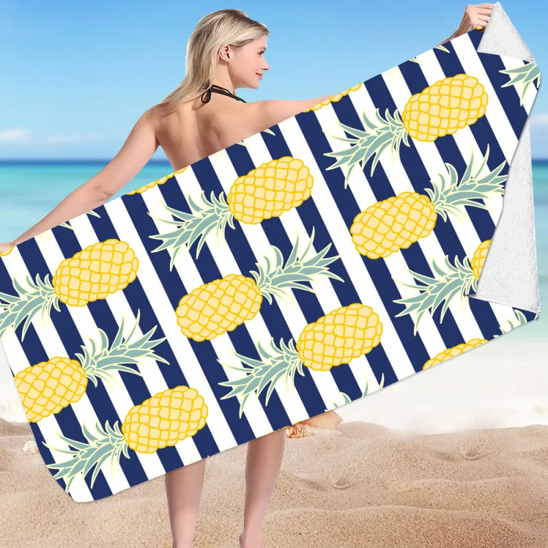 Creative Blue And Stripe Pineapple Digital Printing Microfiber Beach Towel