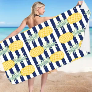 Creative Blue And Stripe Pineapple Digital Printing Microfiber Beach Towel