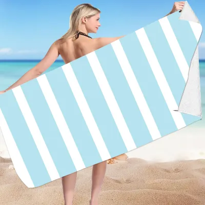 Monochrome Classic Stripe Quick Dry Microfiber Beach Towel