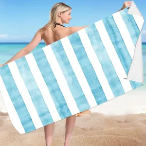 Monochrome Classic Stripe Quick Dry Microfiber Beach Towel