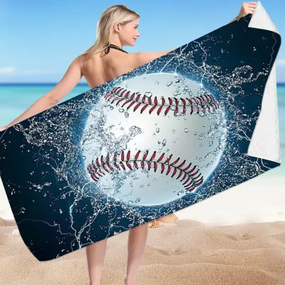 Creative Fashion Baseball Tennis Quick Dry Printed Microfiber Beach Towel