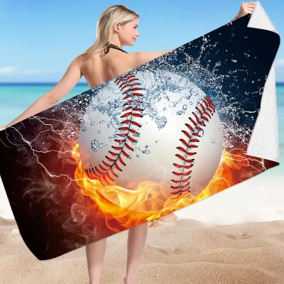 Creative Fashion Baseball Tennis Quick Dry Printed Microfiber Beach Towel